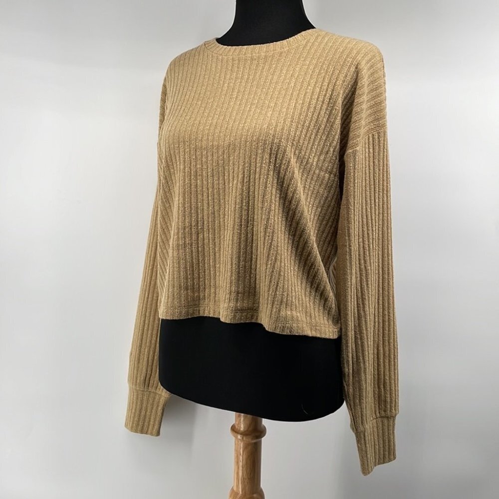 Aritzia Tan Ribbed Knit Top - Picture 7 of 9